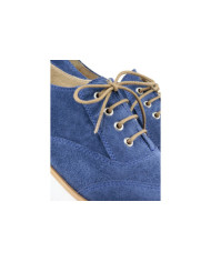 Lady Ginova Blue Blue Shoes with White Sole