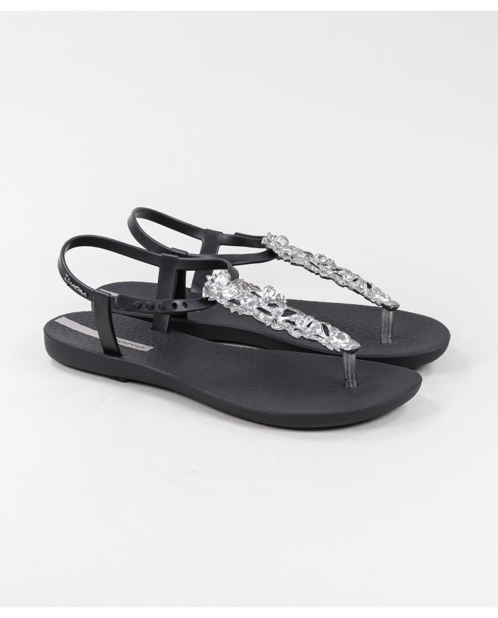 Sandals Ipanema Black Classy Shiny Flower