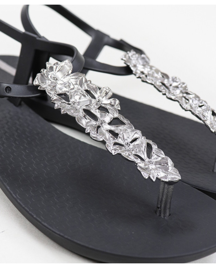 Sandals Ipanema Black Classy Shiny Flower