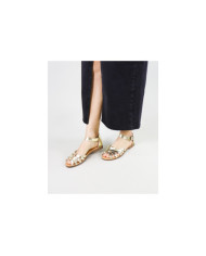 Sandals by Madame Ginova with Crossed Strips in Skin