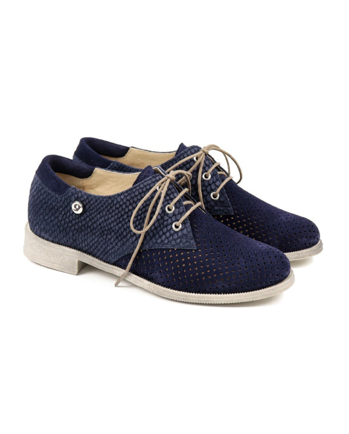 Perforated Blue Ladies Shoes