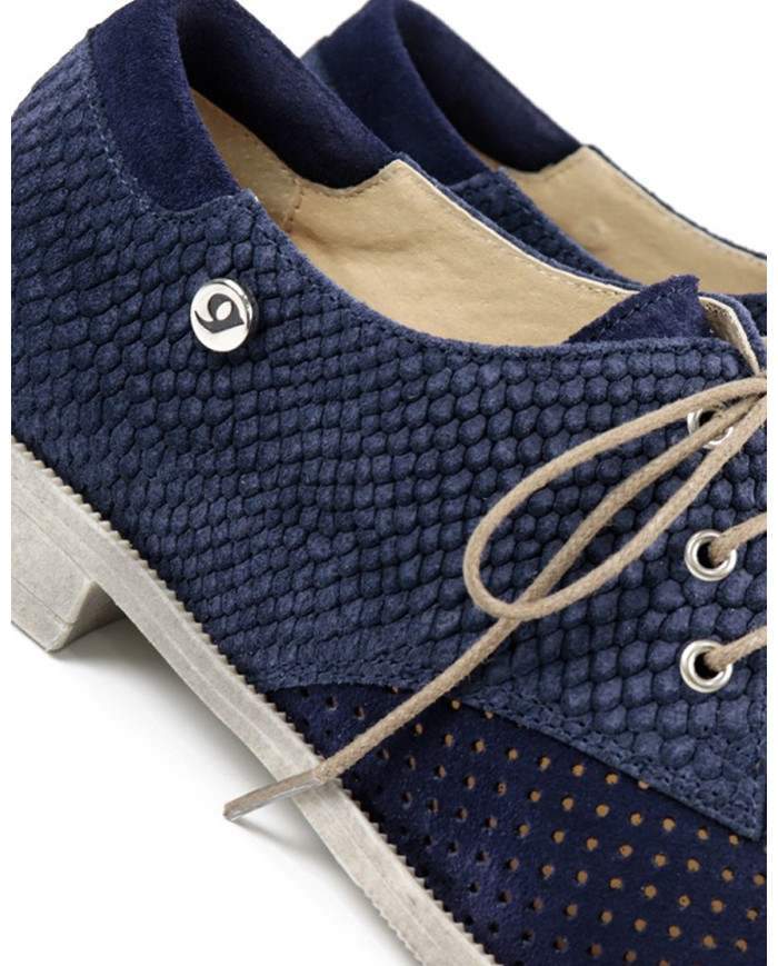 Perforated Blue Ladies Shoes