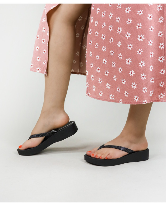 Slippers Ipanema Black Mesh Chic Plat
