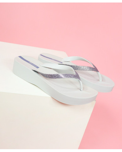 Chinelos Ipanema Prata Mesh Chic Plat