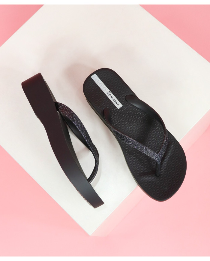 Slippers Ipanema Black Mesh Chic Plat