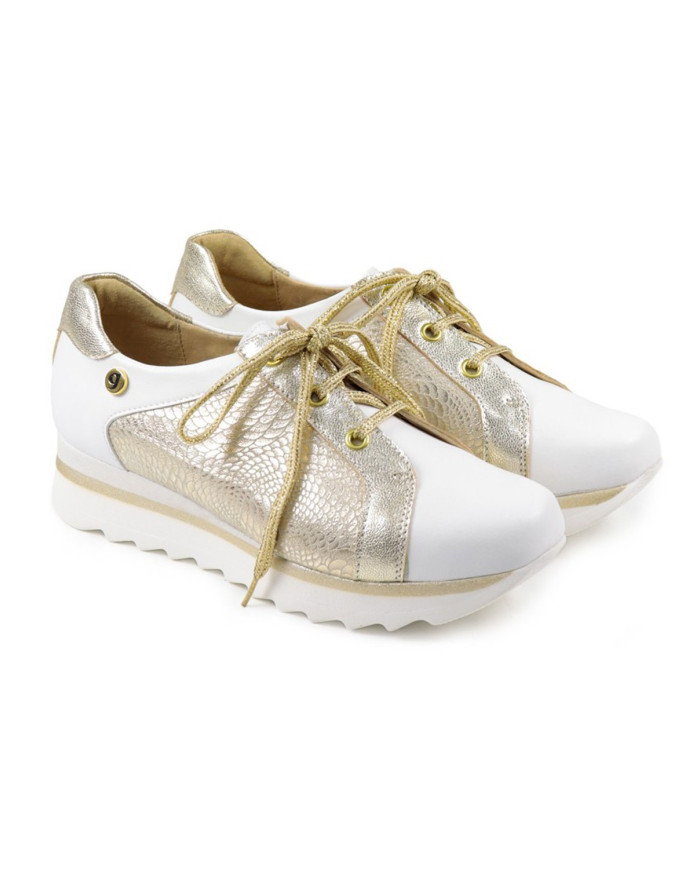 Platinum Ladies Trainers with Metalized Recorded