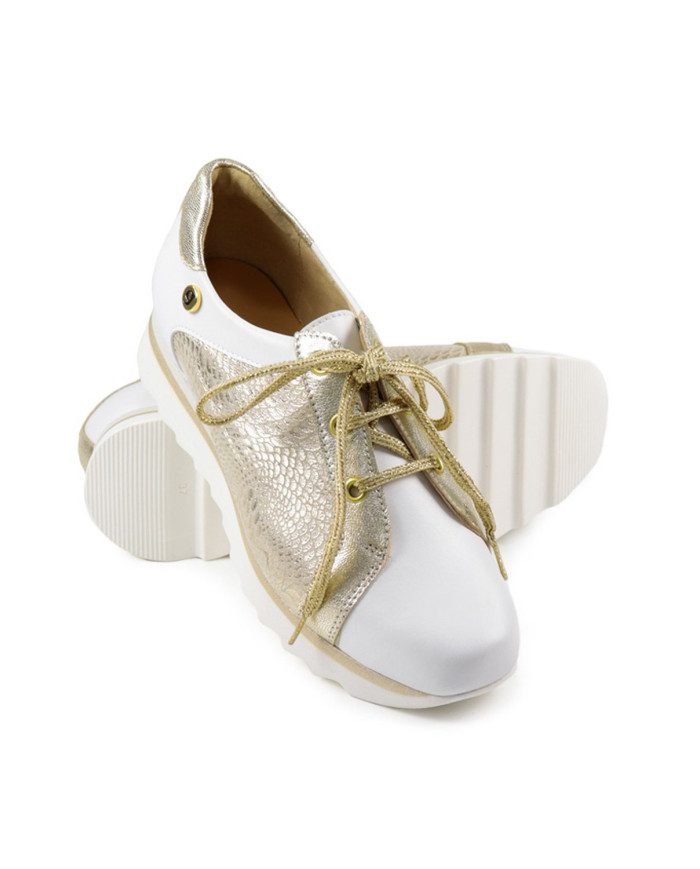 Platinum Ladies Trainers with Metalized Recorded