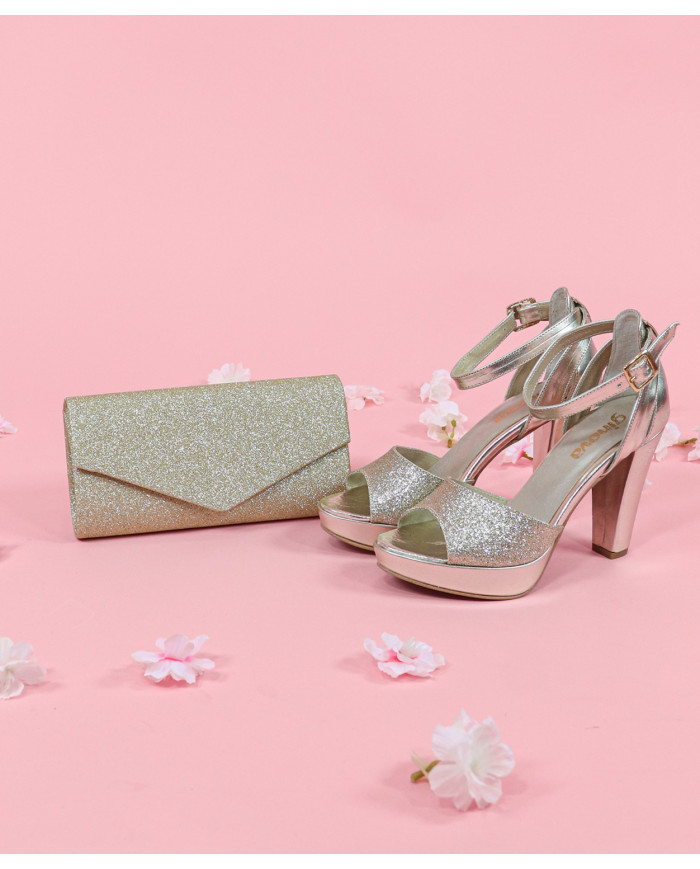 Pochete Dourada com Glitter para Senhora