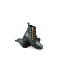 Green Military Women's Boots Ginova with Tachas