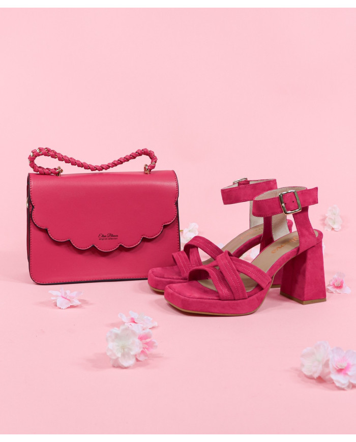 Bolso de Señora Fuxia con Asa de Cadena