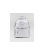 Mochila Plata de Mujer con Bolsillo Frontal
