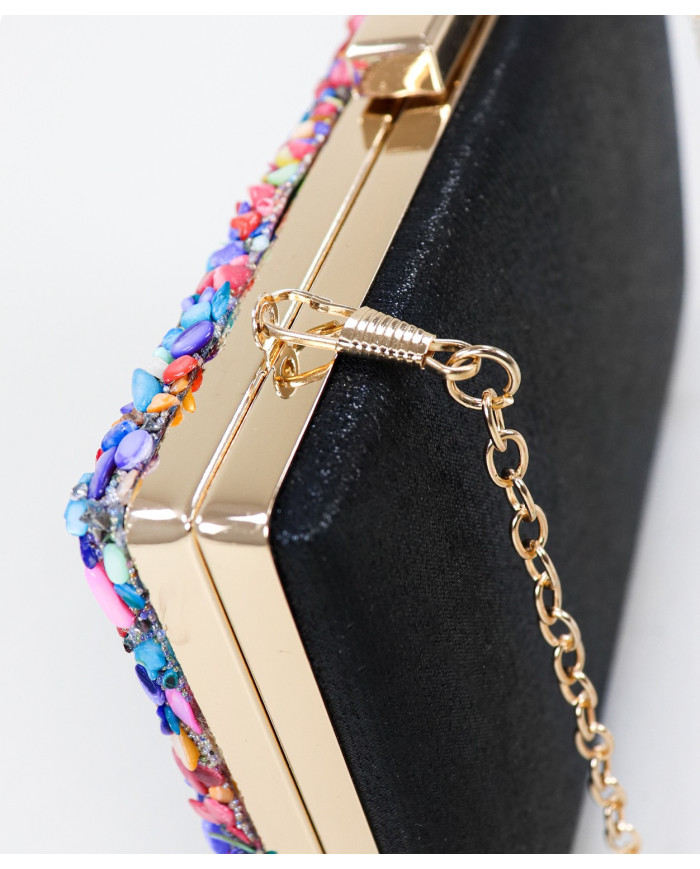 Bolsillo Negro de Señora con Abalorios