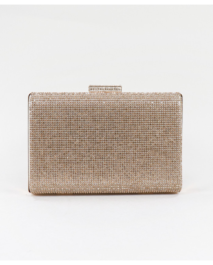 Pochete Dourada de Senhora com Brilhantes na Frente