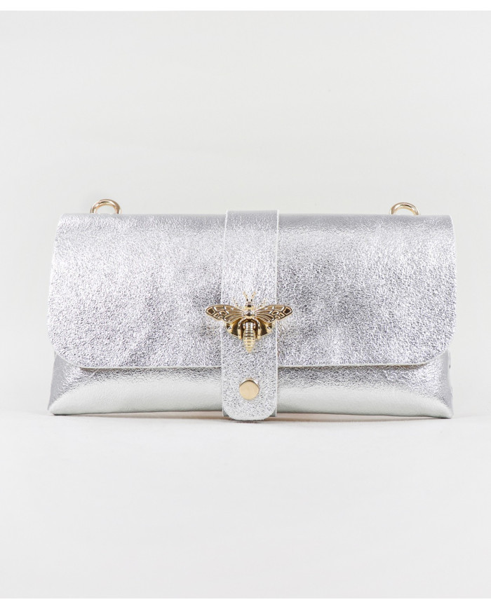 Bolsa Plata de Señora de Piel para Mujer