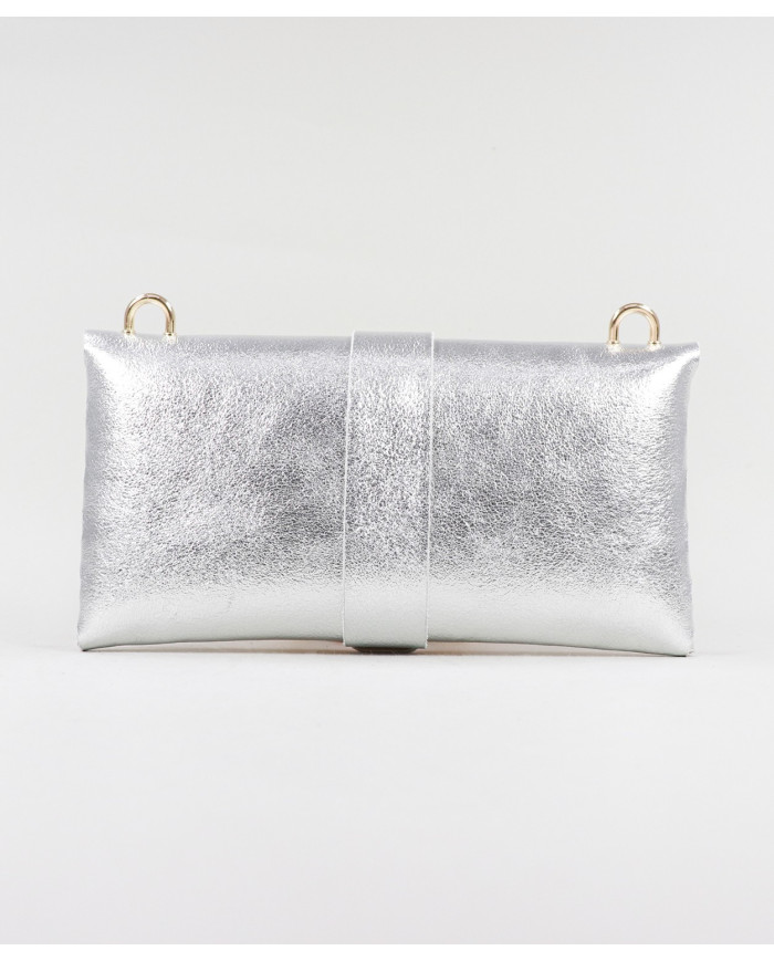 Bolsa Plata de Señora de Piel para Mujer
