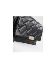 Bolso Negro de Señora con Asa Decorada