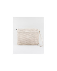 Clutch Bege de Senhora com Relevo