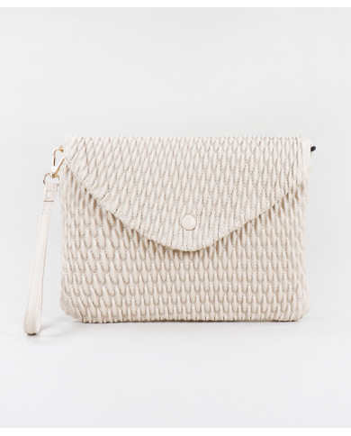 Clutch Beige de Senhora with Relevo
