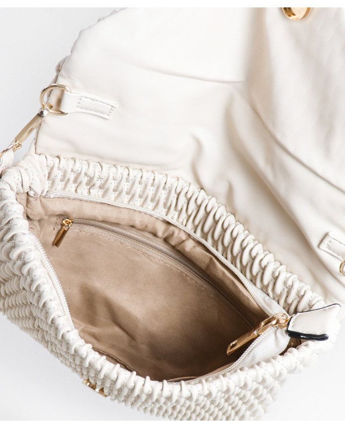 Clutch Bege de Senhora com Relevo