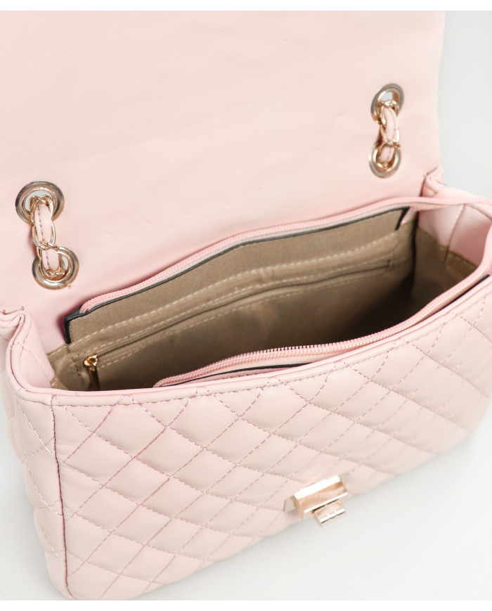 Lady's Pink Medium Bag with Handle Decorated