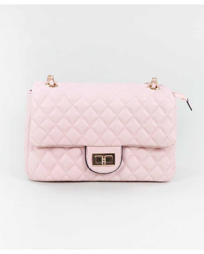 Lady's Pink Medium Bag with Handle Decorated