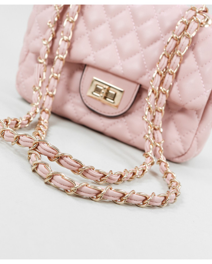 Small Pink Lady Bag with Handle Decorated