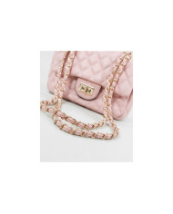 Bolsa Pequeña de Señora Rosa con Asa Decorada