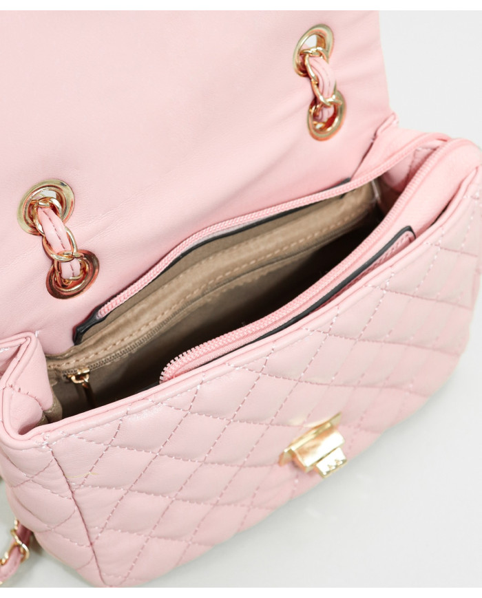 Bolsa Pequeña de Señora Rosa con Asa Decorada