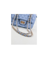 Small Blue Lady Bag with Handle Decorated