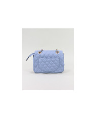 Small Blue Lady Bag with Handle Decorated
