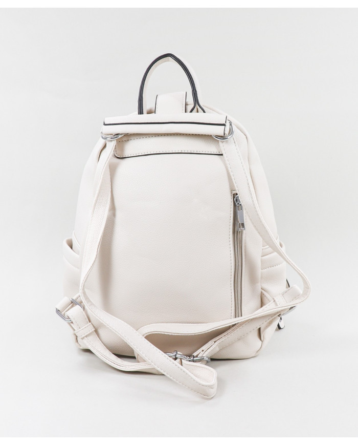 Mochila Bege de Senhora com Várias Bolsos