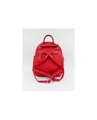 Mochila Roja de Mujer con Bolsillos Delanteros