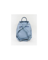 Mochila Azul de Mujer con Bolsillos Delanteros