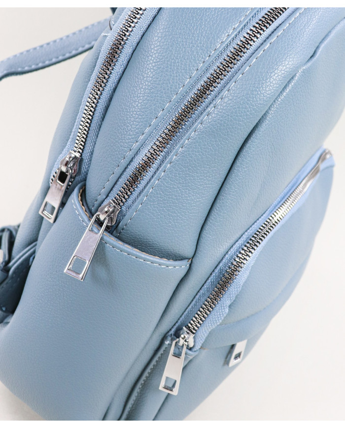 Ladies Blue Backpack with Pockets on the Front