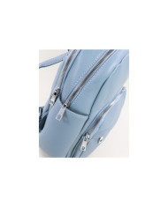 Mochila Azul de Mujer con Bolsillos Delanteros