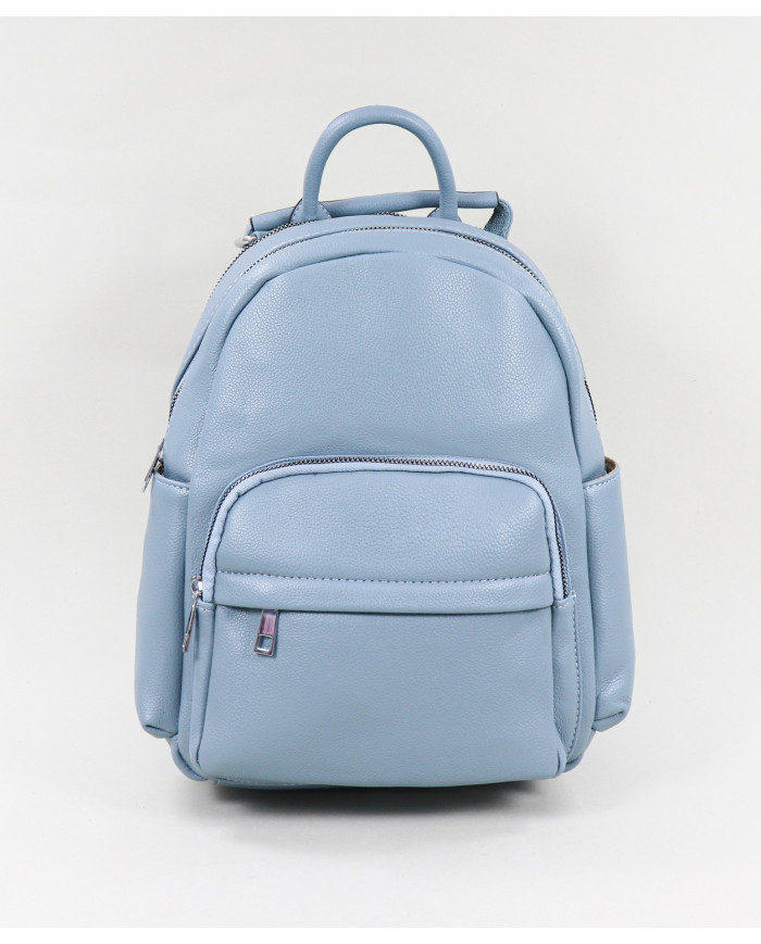 Ladies Blue Backpack with Pockets on the Front