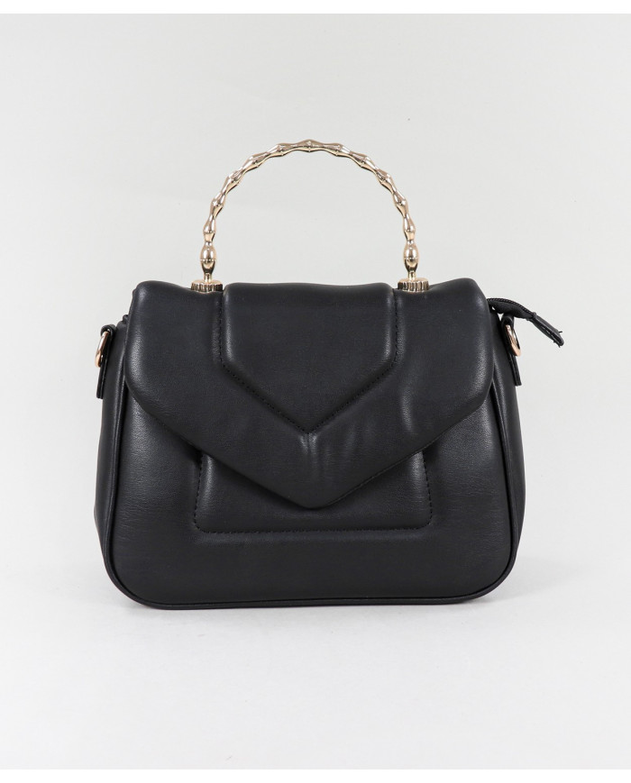 Bolso de Señora Negro con Correa de Mano