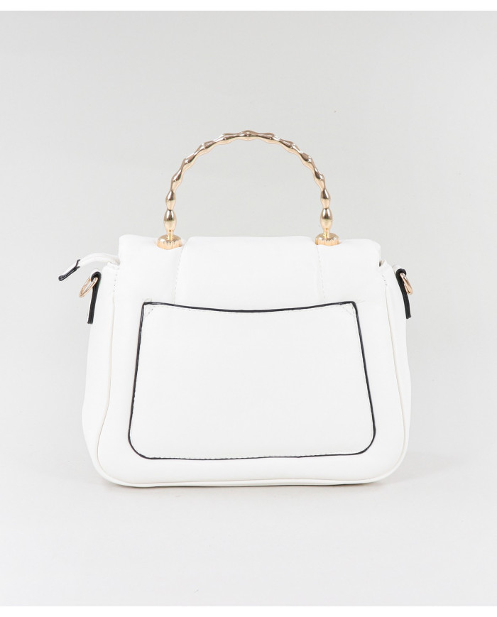 Bolso de Señora Blanco con Correa de Mano