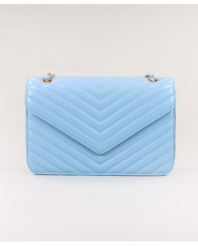 Bolsa Mediana de Señora Azul con Asa Decorada