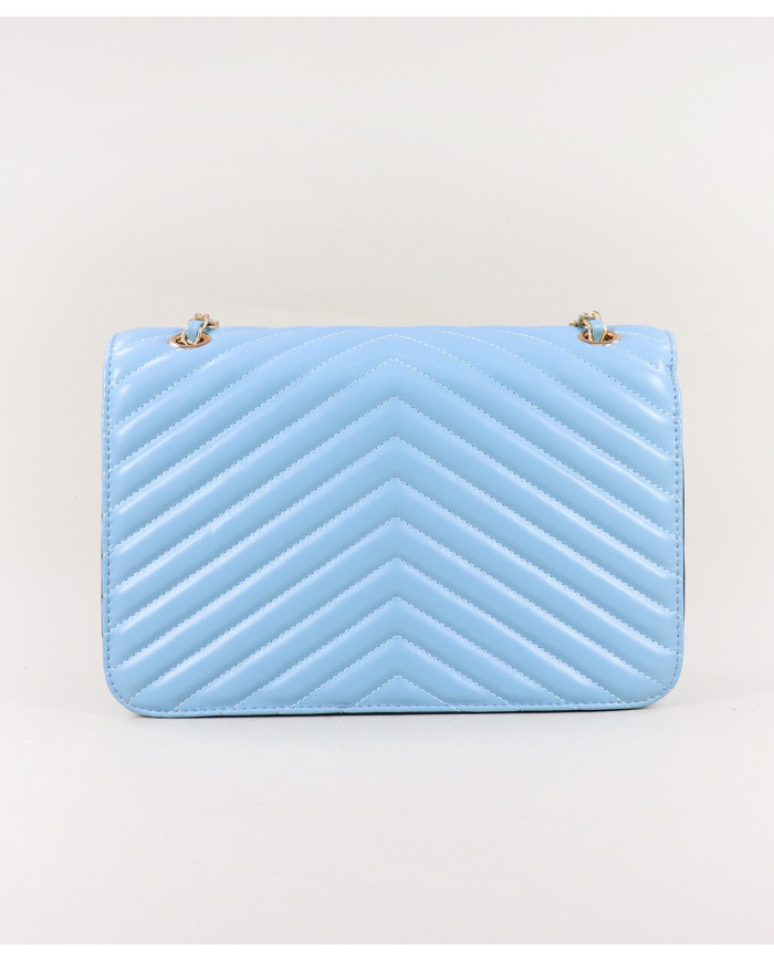 Medium Lady's Blue Suitcase with Handle Decorated