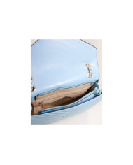 Medium Lady's Blue Suitcase with Handle Decorated