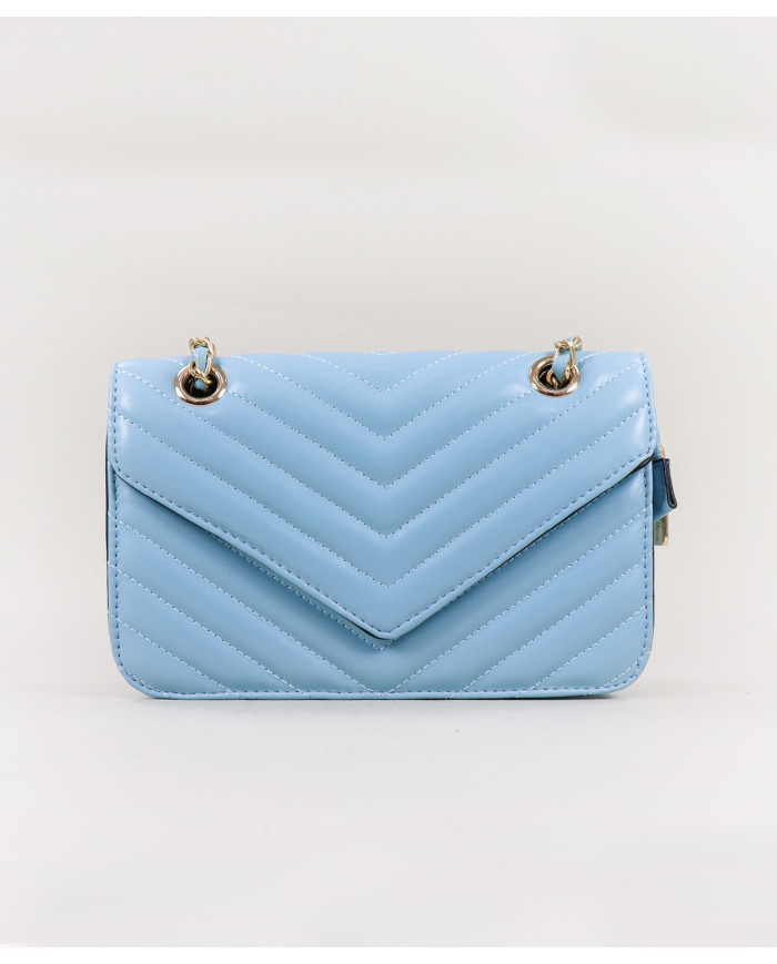 Small Blue Lady Bag with Handle Decorated