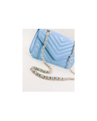 Bolsa Pequeña de Señora Azul con Asa Decorada