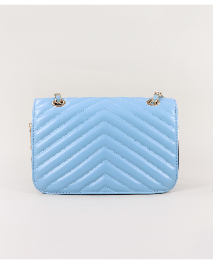 Small Blue Lady Bag with Handle Decorated