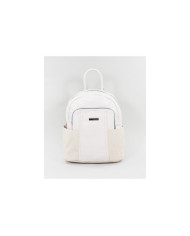 Mochila Bege de Senhora com Bolsos Laterais