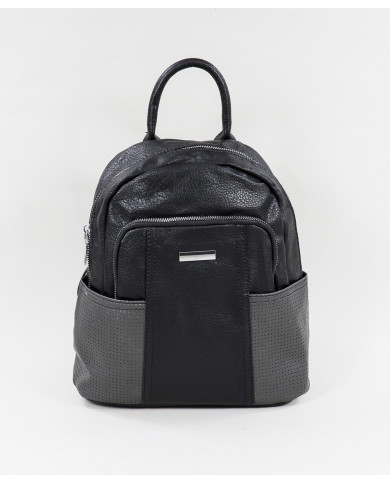 Mochila Negro de Mujer con Bolsillos Laterales