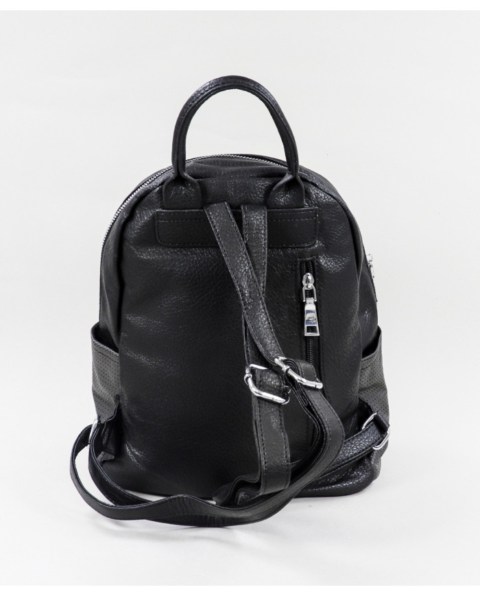 Ladies Black Backpack with Lateral Pockets