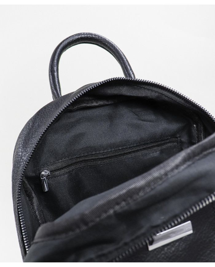 Ladies Black Backpack with Lateral Pockets