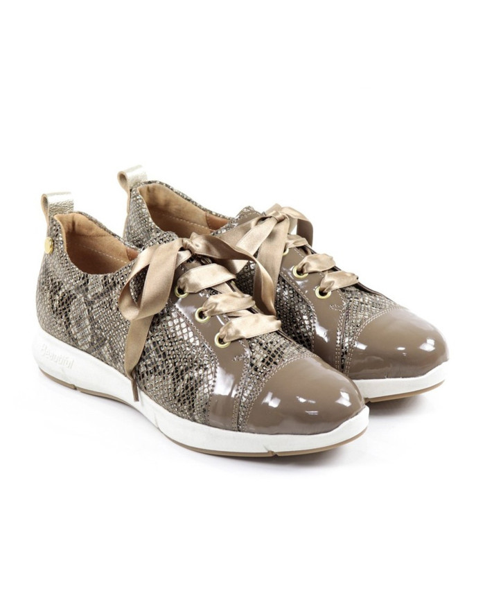 Lady Taupe shoes with Croco Ginova