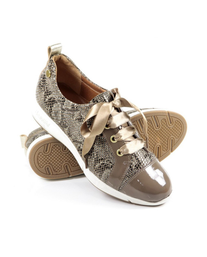 Sapatilhas de Senhora Taupe com Croco Ginova